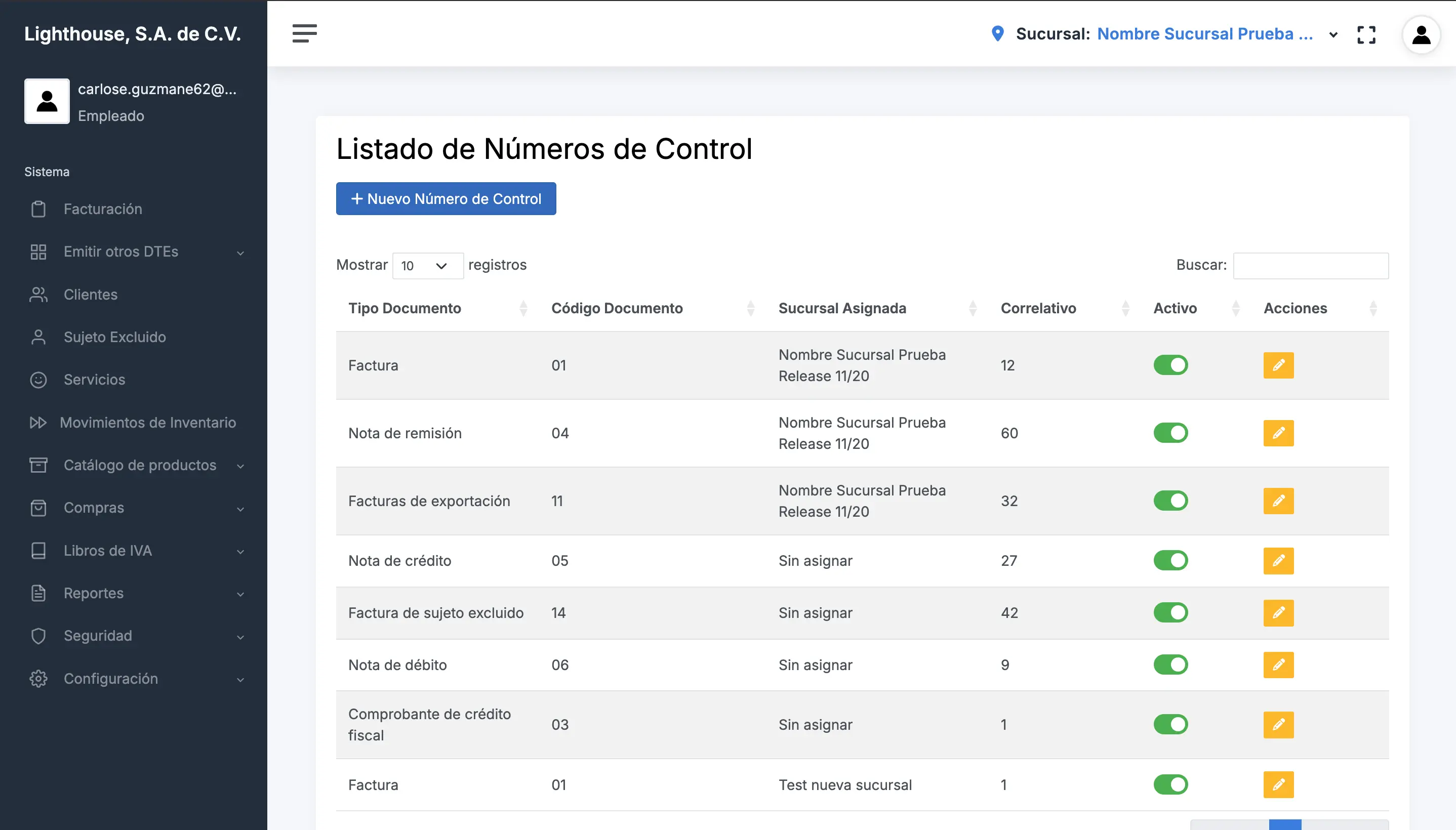 Módulo de inventario y stock